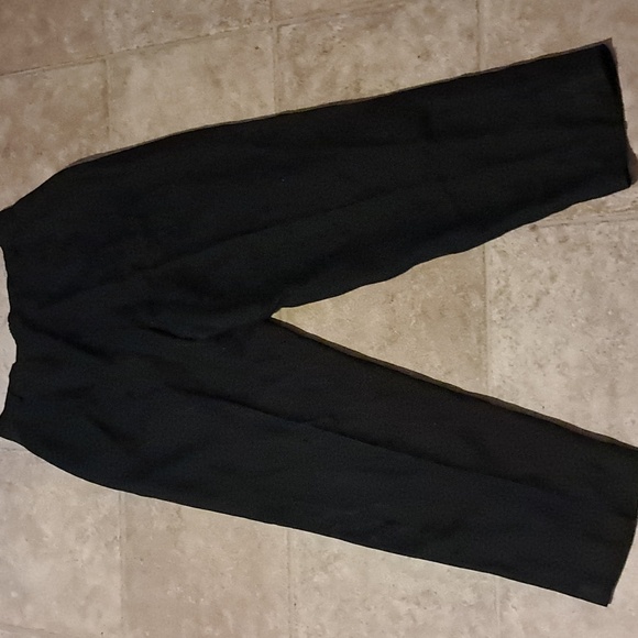 Talbots Classic Irish Linen Pants Trousers Black Business Minimalist Office - Picture 3 of 8